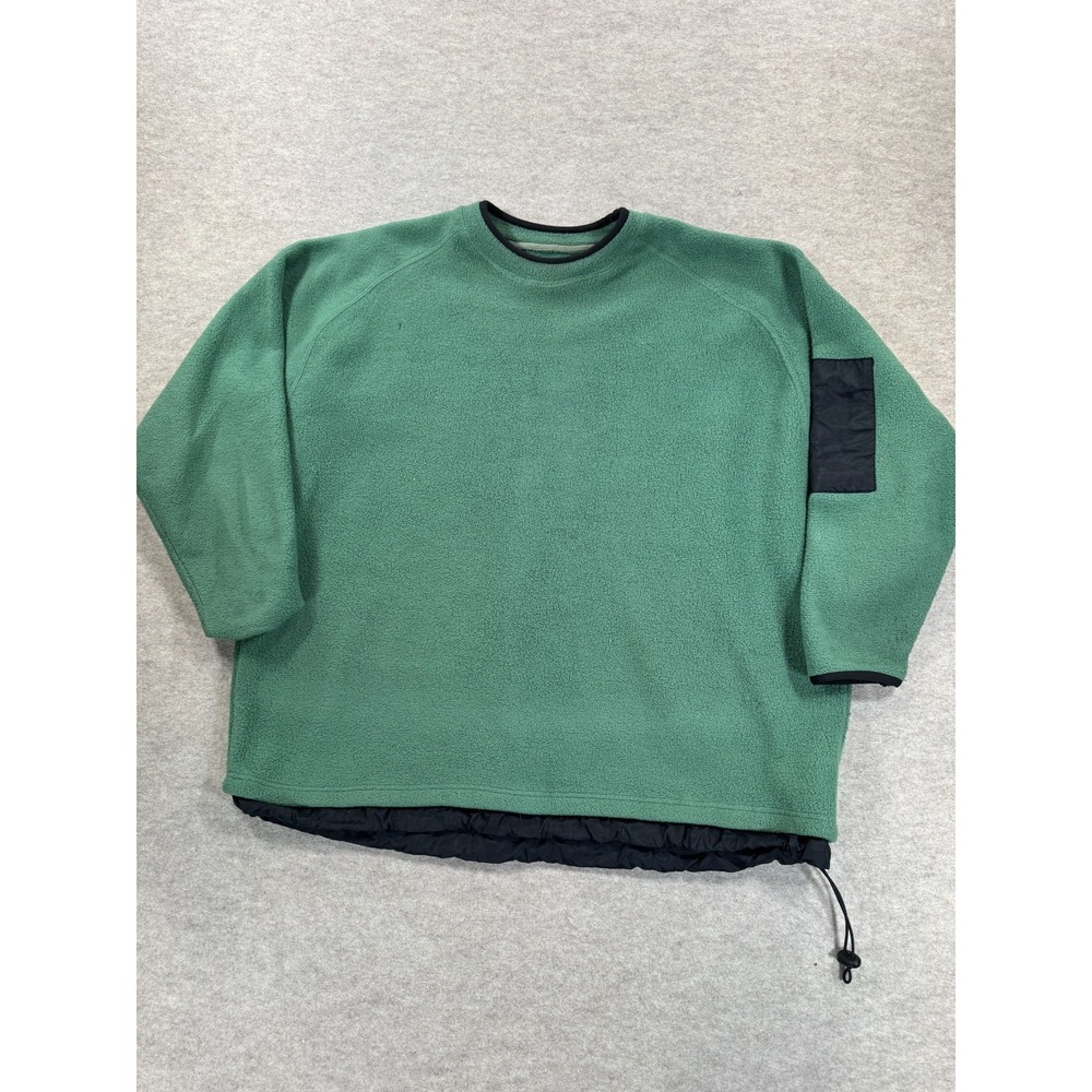 Original Windbreaker Mens XL Green Lined Crew Neck Fleece Sweatshirt Pullover